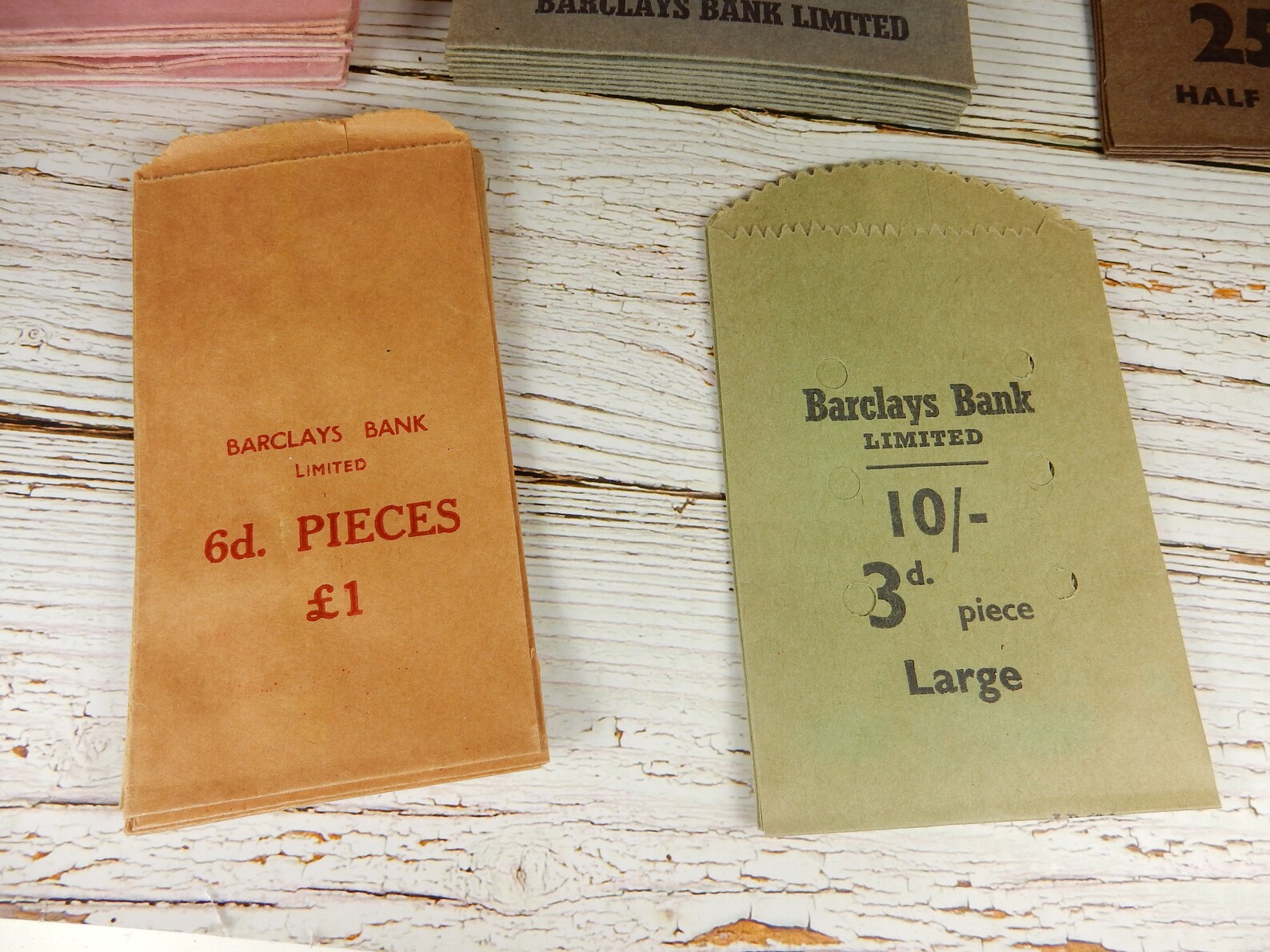 Vintage Barclays Bank Paper Coin Bag Old Paper Money Bag Etsy