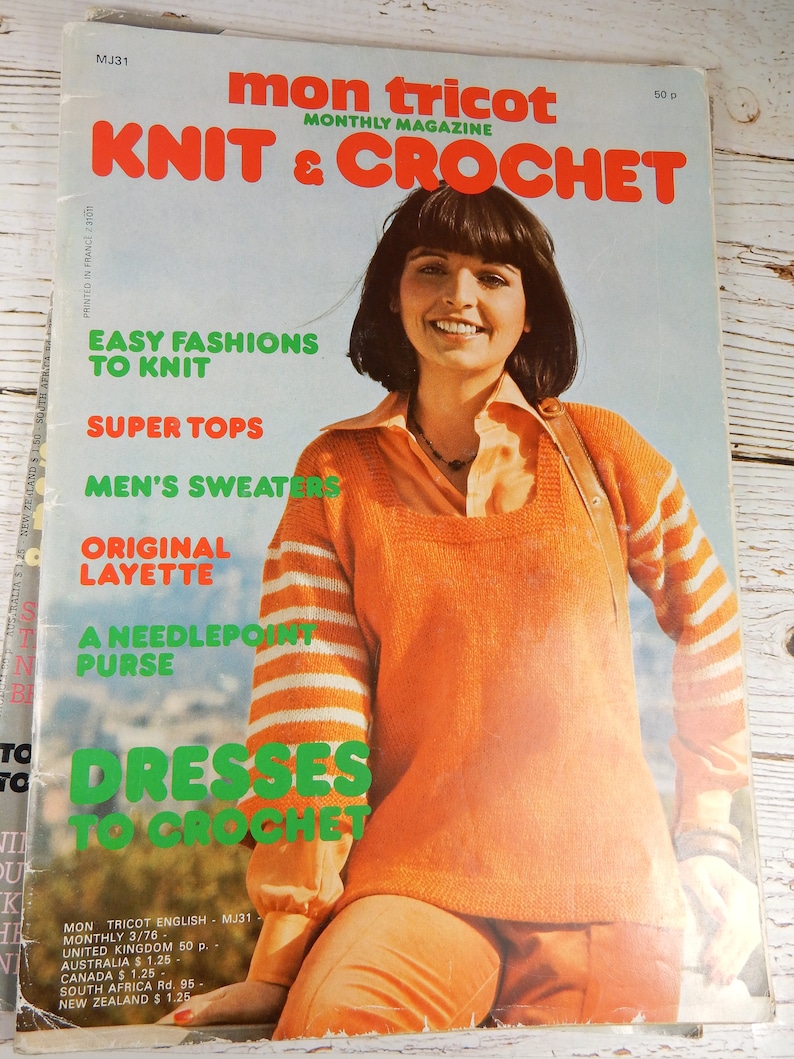 1970s Knitting Patterns Mon Tricot Knit and Crochet Magazines
