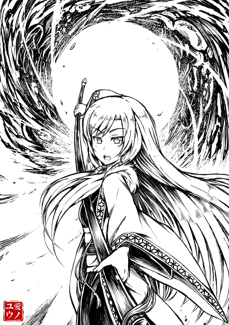 Custom Black And White Anime Commissions Half Body Etsy