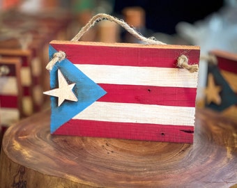Wall mount Rustic Style Puerto Rico Flag "Relief sale" only 6 in stock