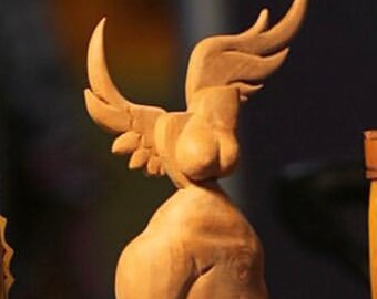 Hand Carved Cedar Wood Venus Angel Sculpture