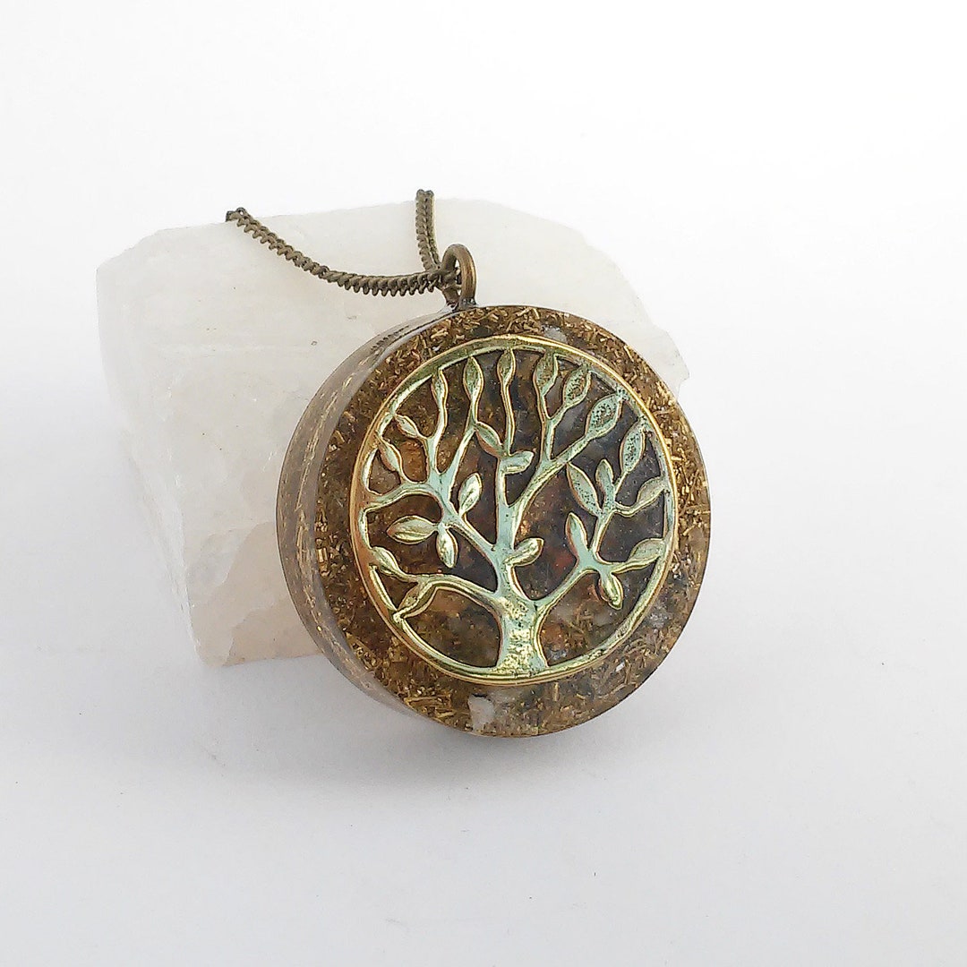 Flower of Life Orgonite Pendant with Turquoise