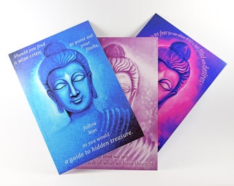 Buddha art - Buddha quotes - Buddha - wall art - buddha print - spiritual gift - small gift - original painting print postcard with a quote