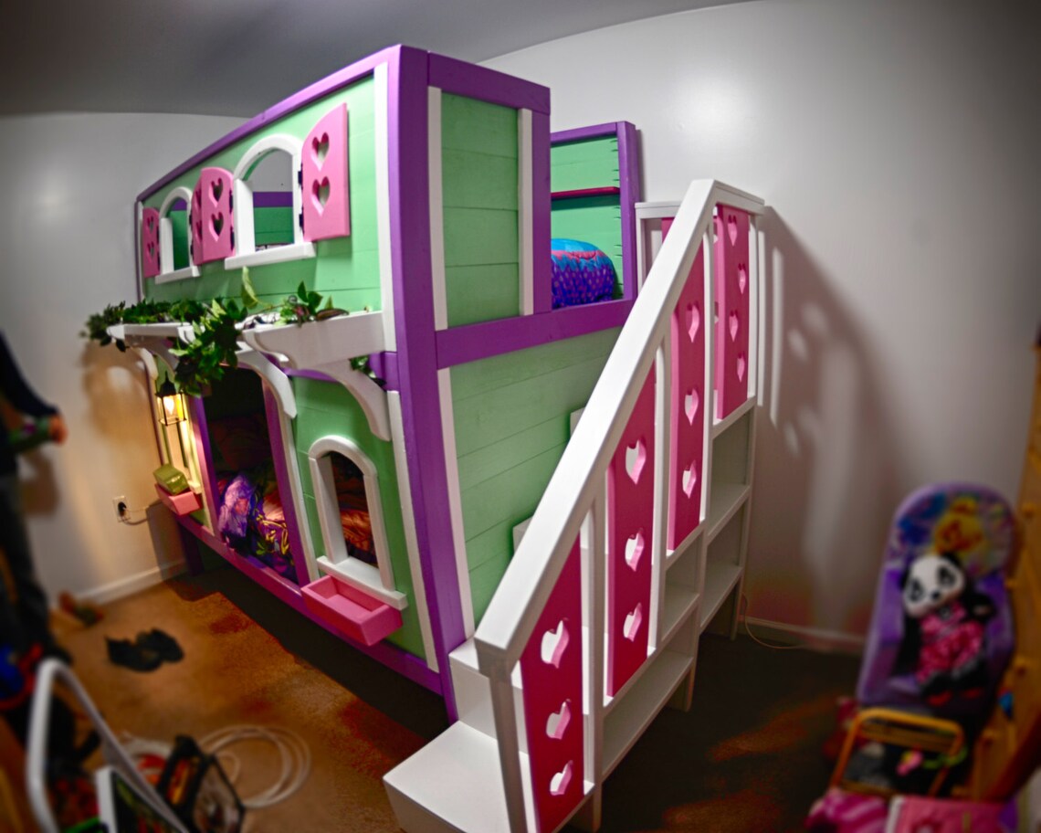 Playhouse Bunk Bed Etsy