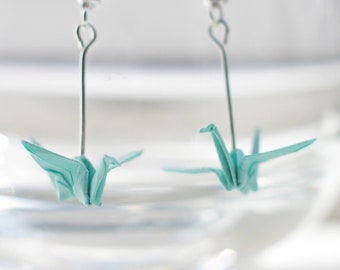 Choose your own colour.Origami Crane Earrings.Origami Earrings.Unique Gift.Mothers Day Gift.Colorful Earrings.Statement Earrings
