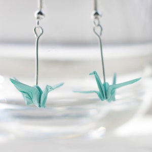 Choose your own colour.Origami Crane Earrings.Origami Earrings.Unique Gift.Mothers Day Gift.Colorful Earrings.Statement Earrings image 1