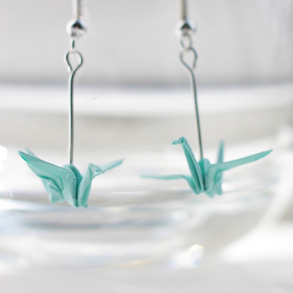 Choose your own colour.Origami Crane Earrings.Origami Earrings.Unique Gift.Mothers Day Gift.Colorful Earrings.Statement Earrings
