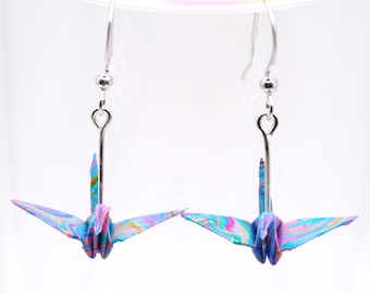 Origami Crane Earrings.Colorful Earrings.Unique Gift.Origami Jewellery.Fun Earrings.Artistic Earrings.Creative Earrings.Trippy Earrings