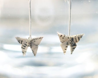 Upcycled Books.Origami Butterfly Earrings.Book Lover Gift.Bookworm Gifts.Literary Gifts.First Anniversary Gift.Teacher Gift.Mothers Day Gift