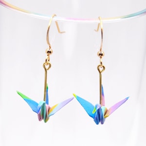 Origami Crane Earrings.Colorful Earrings.Origami Earrings.Unique Gift.Origami Jewellery.Fun Earrings.Artistic Earrings.Creative Earrings