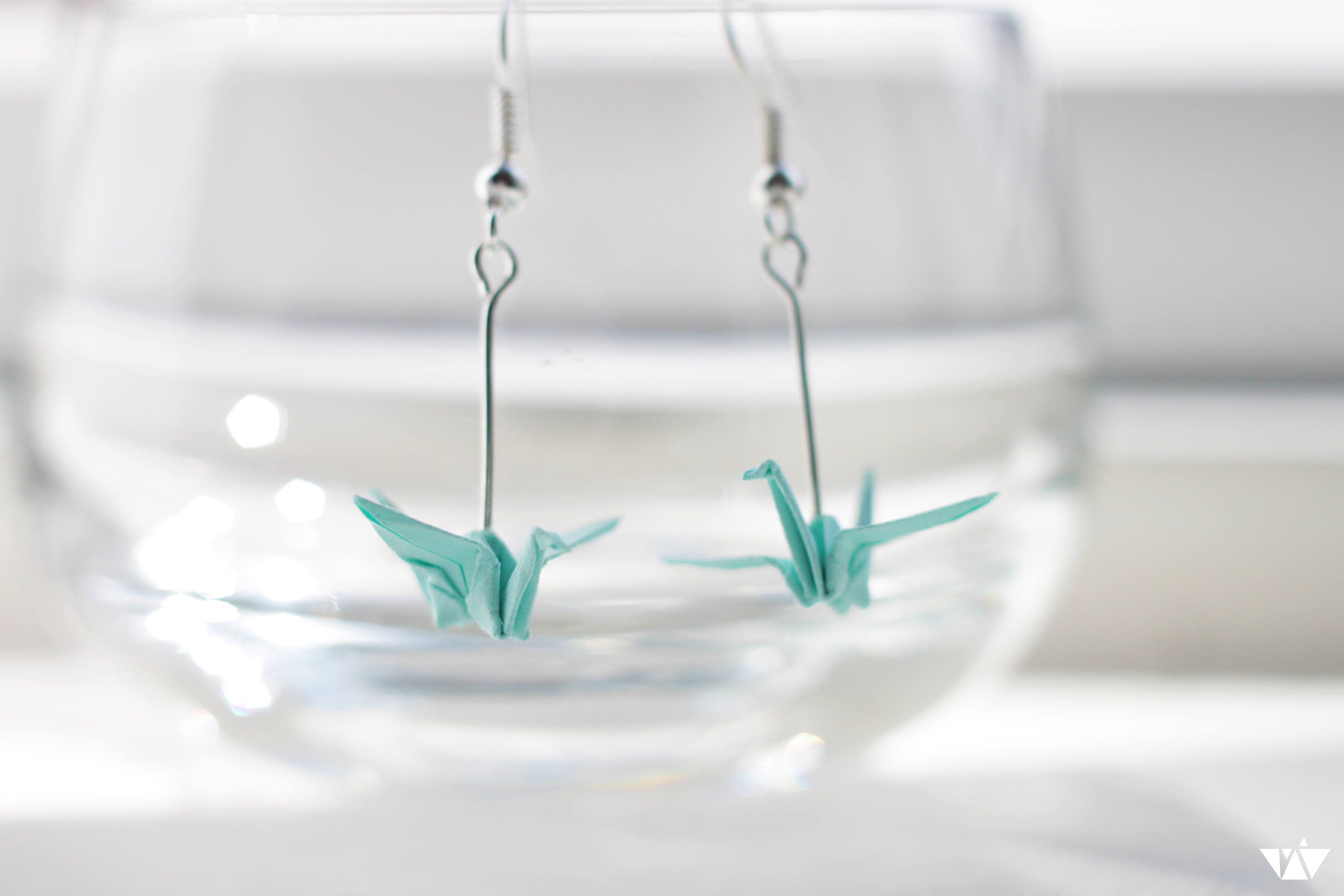 Origami Crane Earrings.Choose your own colour.Origami Earrings.Gift.U…