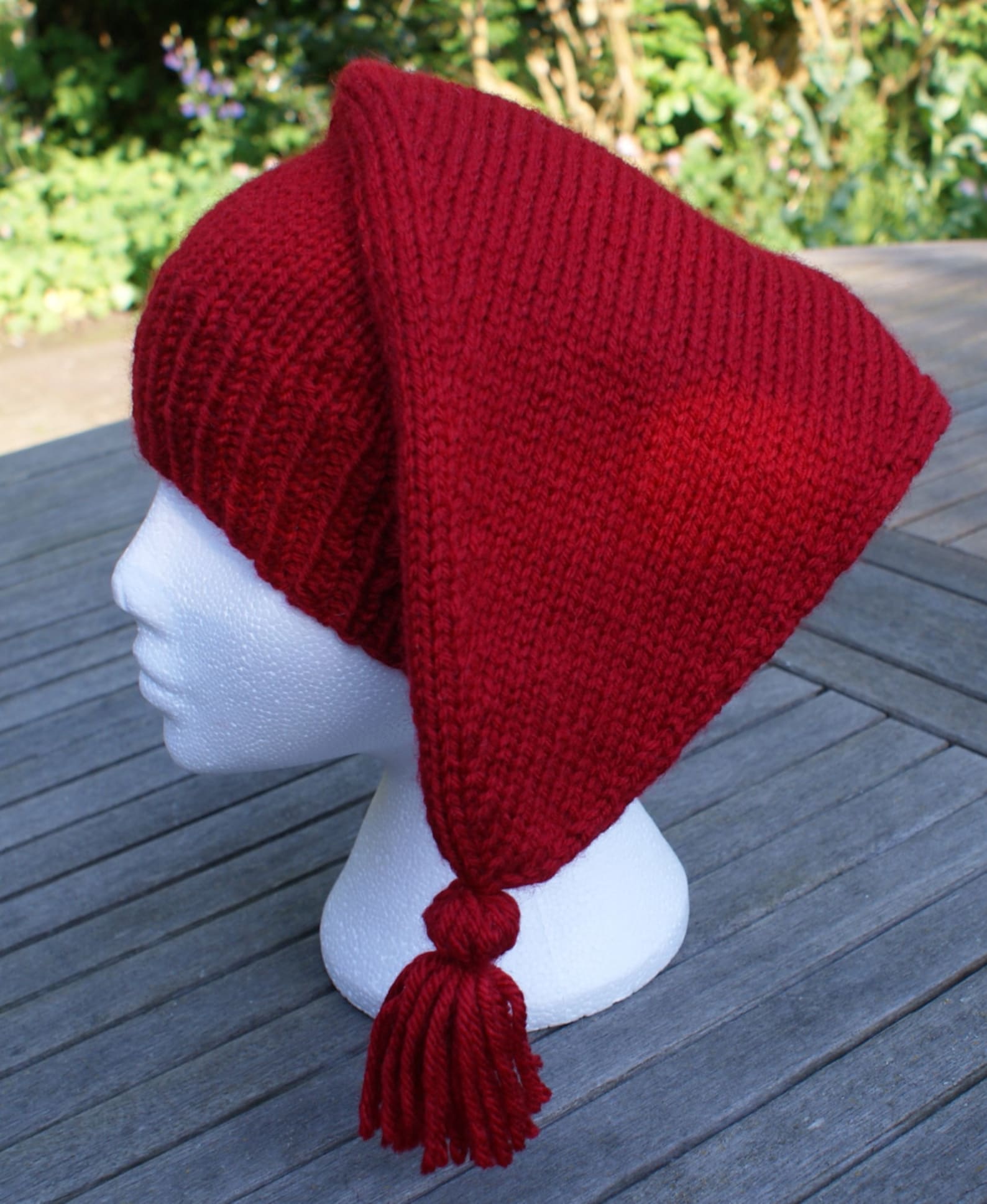 Hand Knit Canadian Voyageur Style Hat, Reenactment Hat, Historical Hat