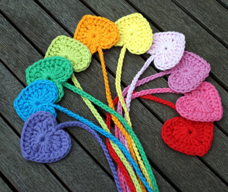 Crochet Heart Bookmark Cotton Bookmark Crochet Page Marker Etsy