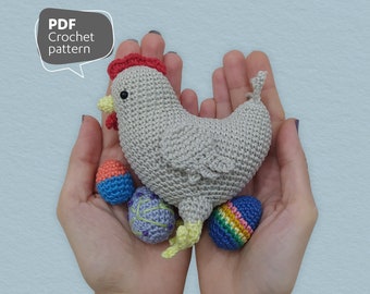 Amigurumi Chicken Pattern, Crochet Hen Pattern, Zeynep the Hen, 9-page Printable PDF in English (US Terms), Digital Download