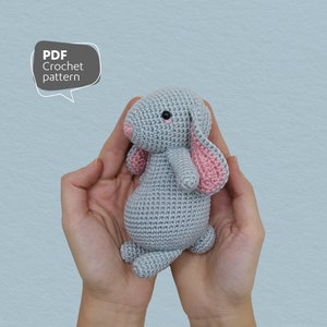 Patron Amigurumi au crochet, April le lapin, PDF imprimable image 1