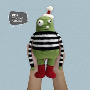 Amigurumi Monster Pattern, Walt the Green Monster, Printable PDF