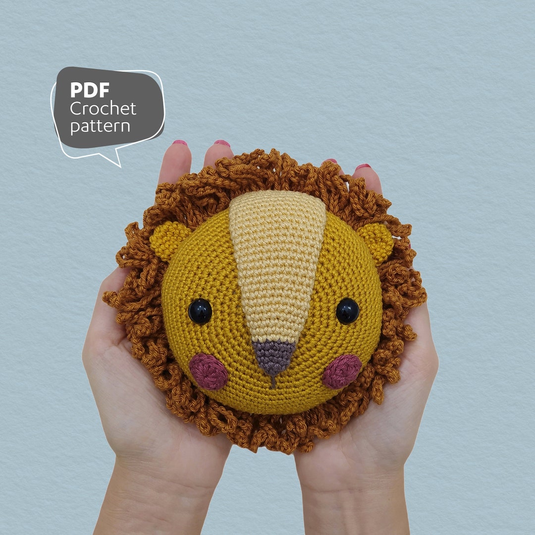 Crochet Amigurumi Pattern, Lion Head Wall Hanging, Printable PDF - Etsy