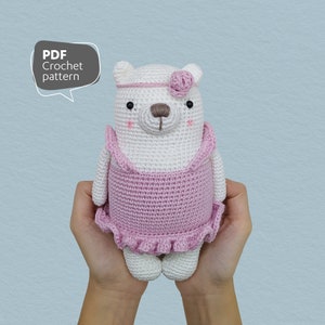 Crochet Amigurumi Polar Bear Pattern, Crochet Teddy Bear Pattern, Billy the Polar Bear, Printable PDF Pattern