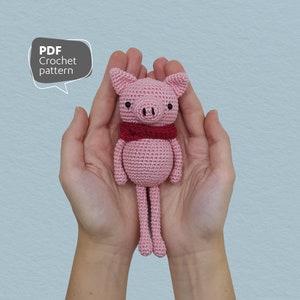 Crochet Amigurumi Pig Pattern, Nick the Pig, Printable PDF