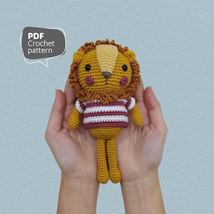 Crochet Amigurumi Lion Pattern, Bob the Lion, Printable PDF