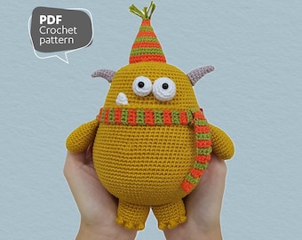 Crochet Amigurumi Monster Pattern, George the Rebel Monster, Printable PDF