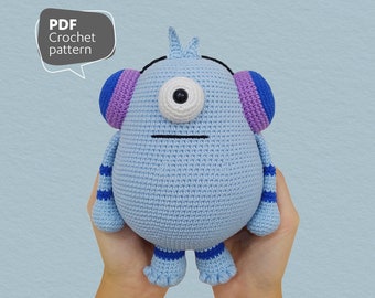 Amigurumi-Muster, Janis das Musik-Monster, häkelbares PDF