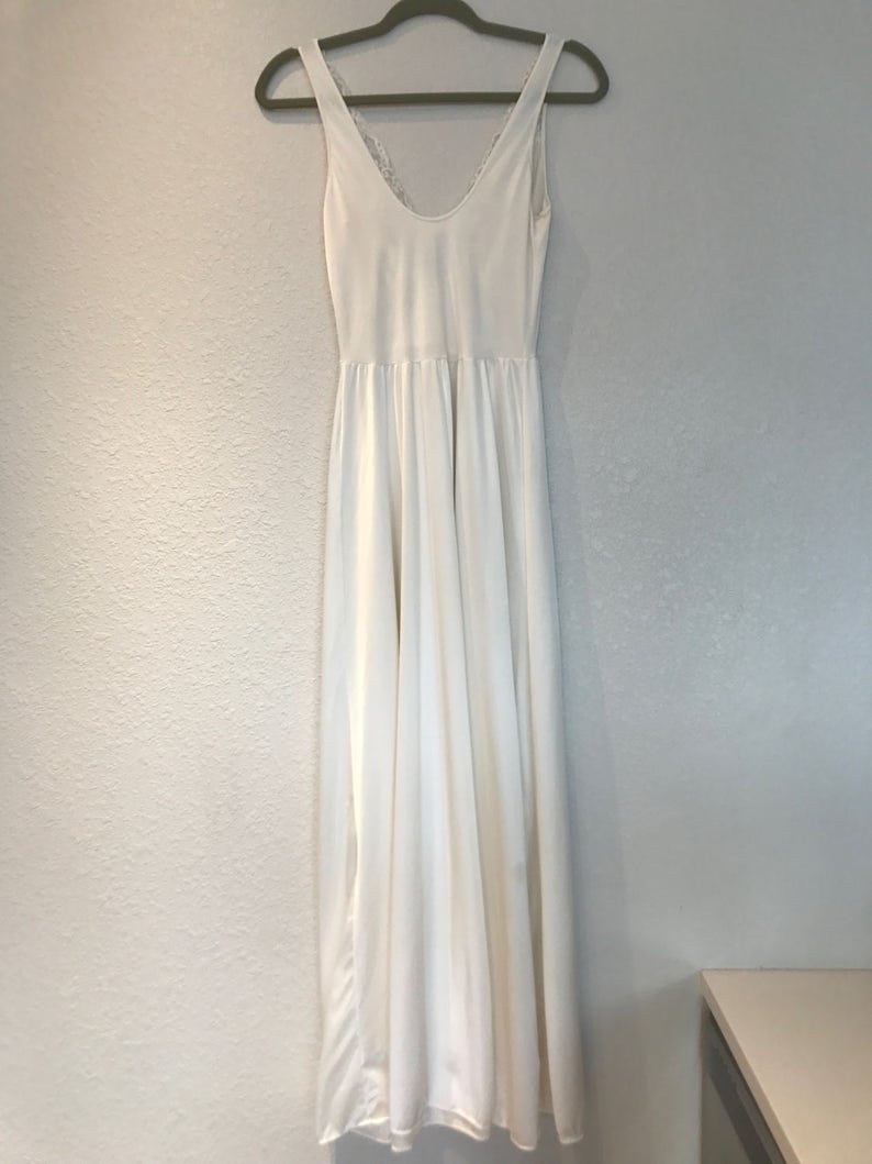 Off white maxi slip dress | Etsy