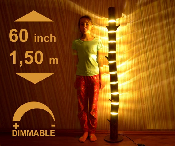 Wooden Floor Lamp is Made of Natural Log, Large Standing Floor Lamp, Rustic Lighting, Living Room Lamp, 60 inch Lamp, Wood Lamp, Log Lamp