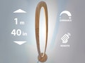 Natural oak dimmable floor lamp 1m tall with remote control, wooden floor lamp, wood lamp, floor light, floor fixture, 40 inch lamp