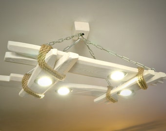 Żyrandol drewniany wykonany z naturalnego drewna, lampa sufitowa drewniana, żyrandol sufitowy, oświetlenie rustykalne ręcznie robione, żyrandol płaski