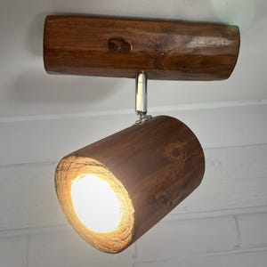 Lampada da soffitto a binario singola in legno naturale, lampada da soffitto in legno, lampada da soffitto a binario singolo in legno, luce regolabile