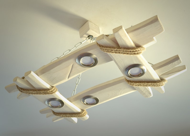 Holz Kronleuchter ist aus natürlichem Holz Deckenleuchte | Etsy