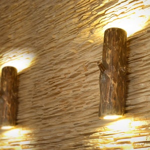 Aplique de madera, luz de pared de tronco natural, accesorios de pared, lámpara de madera flotante, iluminación rústica, lámpara de pared