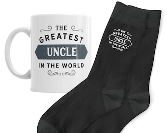 Uncle Gift Mug and Socks Present for Birthday Christmas Xmas Keepsake Uncle Gift Set Coffee Mug Men's Socks Size 6-11