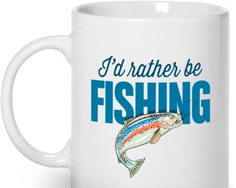 Fishing Mug Gift Fish for Men Dad Grandad Friend Boyfriend Him Fisherman Angling Funny Quote Gear Accessories Equipment Gone Fishing