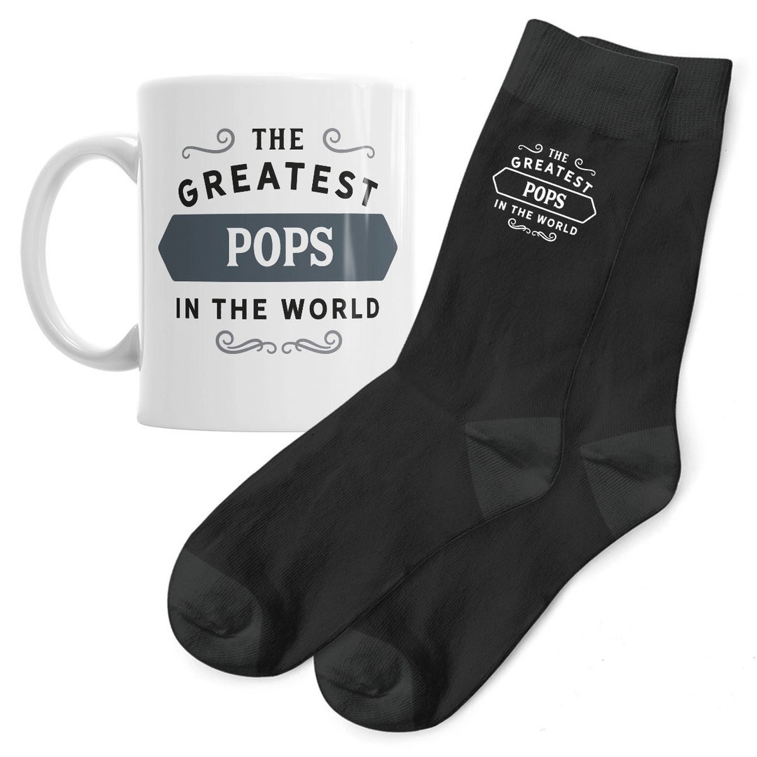 Pops Gift Mug and Socks Present for Birthday Christmas Xmas Keepsake