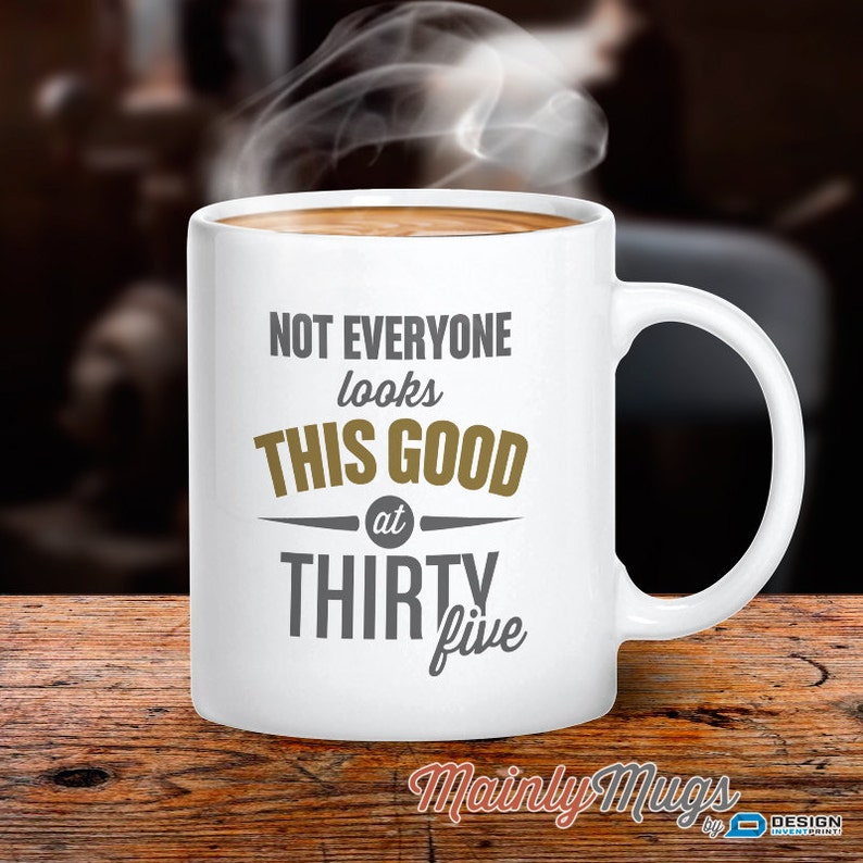 35th Birthday Mug for Coffee or Tea for Men and Women Gift Idea Funny Keepsake Present for 35 year old image 5