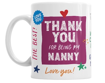 Nanny Gift Mug Personalised Present Coffee Present Mug For Birthday Christmas Keepsake Love Nanny