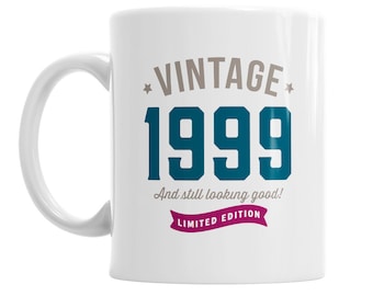 25th Birthday Mug for Coffee or Tea for Men and Women Gift Idea Vintage Keepsake Present for 25 year old