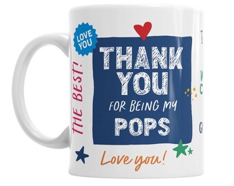 Pops Gift Mug Personalised Present Coffee Present Mug For Birthday Christmas Keepsake Love Pops