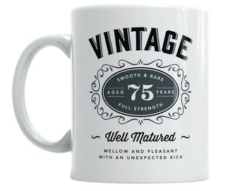 75th Birthday Mug for Coffee or Tea for Men and Women Gift Idea Vintage Keepsake Present for 75 year old