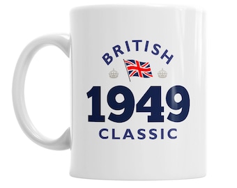 75th Birthday Gift Coffee or Tea Mug for Men or Women Gift Idea British Classic Keepsake Present for 75 year old