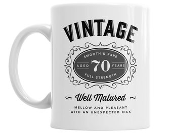 70th Birthday Mug for Coffee or Tea for Men and Women Gift Idea Vintage Keepsake Present for 70 year old