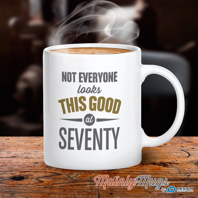 70 cumpleaños taza para el café o el té para los hombres y