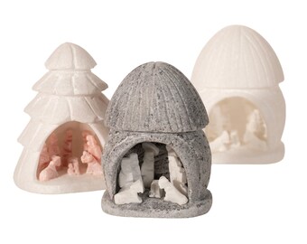 Alabaster Stone Nativity – Hand Carved Christmas Crèche (2.25")