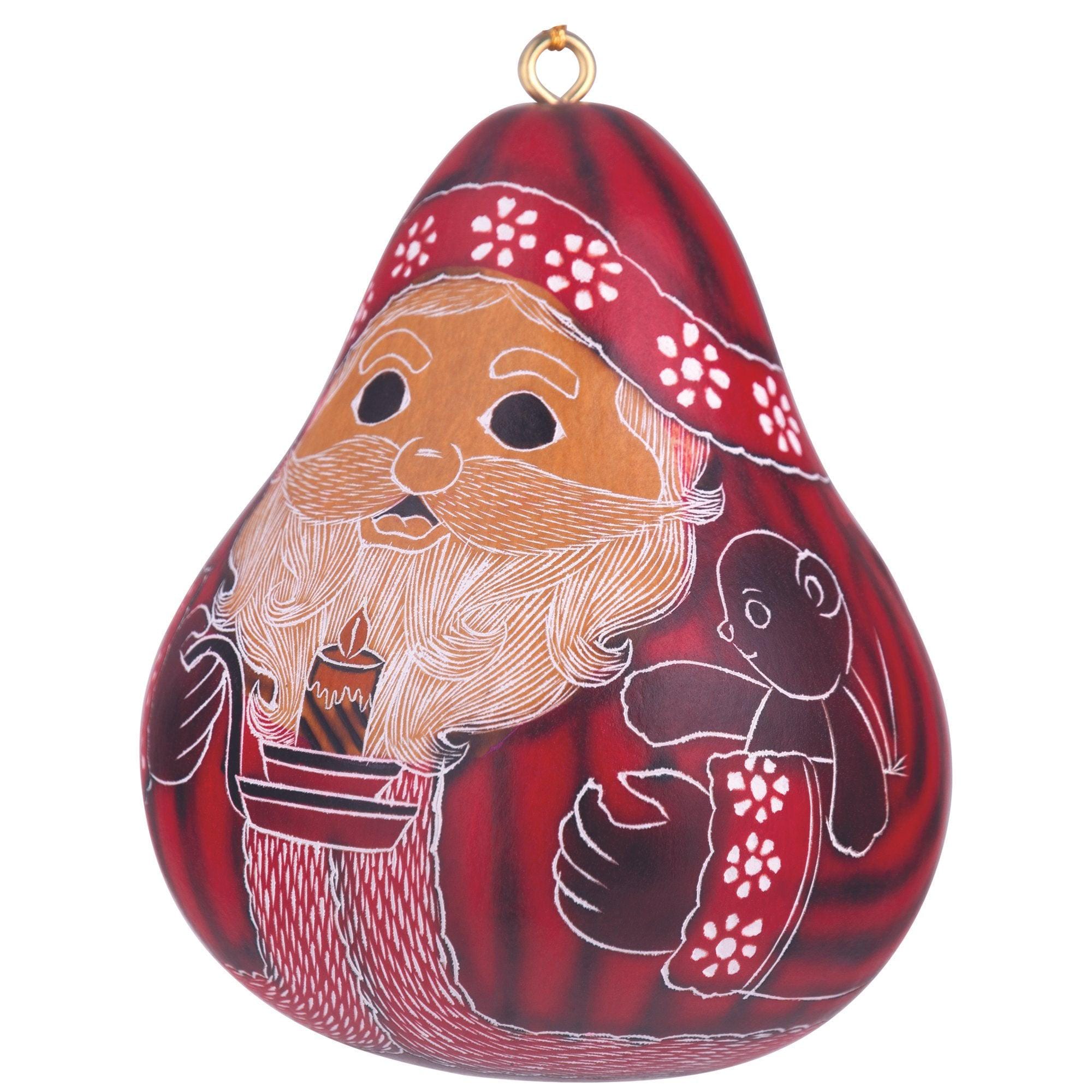 Red Santa - Gourd Ornament