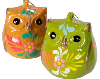 Owl - Confetti Ceramic Ornament