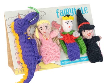 Fairytale Gift Set of 4 Finger Puppets in Organic Cotton