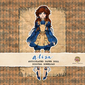Alisa Doll Download, Paper Doll Download, Paper Doll Printable, Paper Doll DIY, Articulated Paper Doll, Jointed Paper Doll, Art Doll