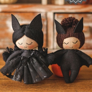 Mini Bat Doll Schnittmuster und Nähanleitung, Halloween Schnittmuster